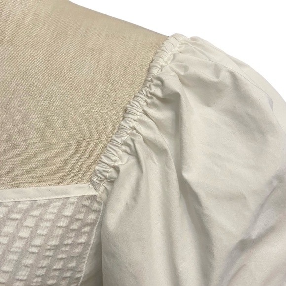 Anthropologie Maeve White Puff Sleeve Sweetheart Top Sz S - Picture 3 of 13